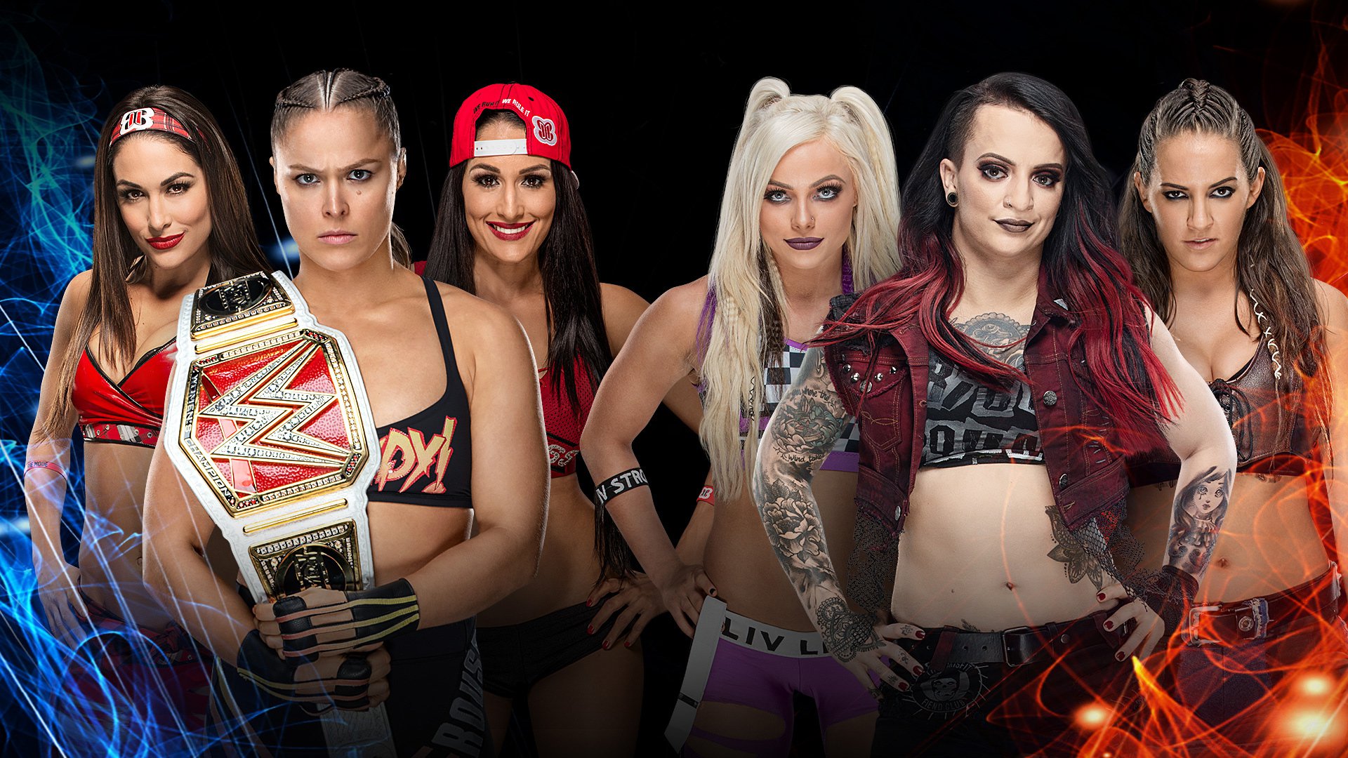 Ronda Rousey The Bella Twins Vs The Riott Squad Wwe