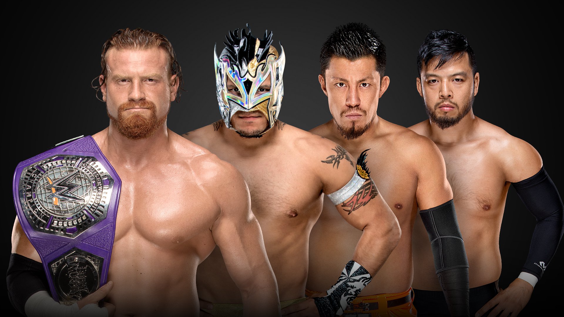 Buddy Murphy Vs Akira Tozawa Vs Kalisto Vs Hideo Itami Wwe Cruiserweight Championship Fatal 3380