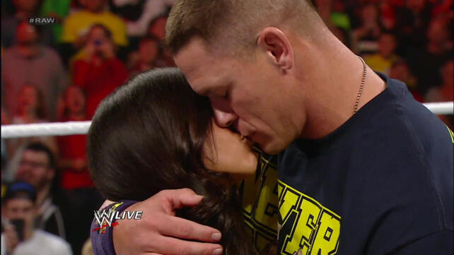 Wwe John Cena Kissing John Cena And Nikki Bella Kiss Each Other In