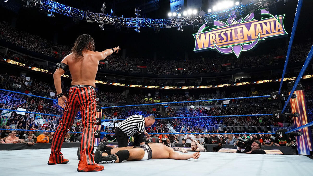 Even when Nakamura uses his speed to escape the Accolade, it takes a pair of Kinshasas — one to the back of the head, and one to the jaw — to finally put the match away.