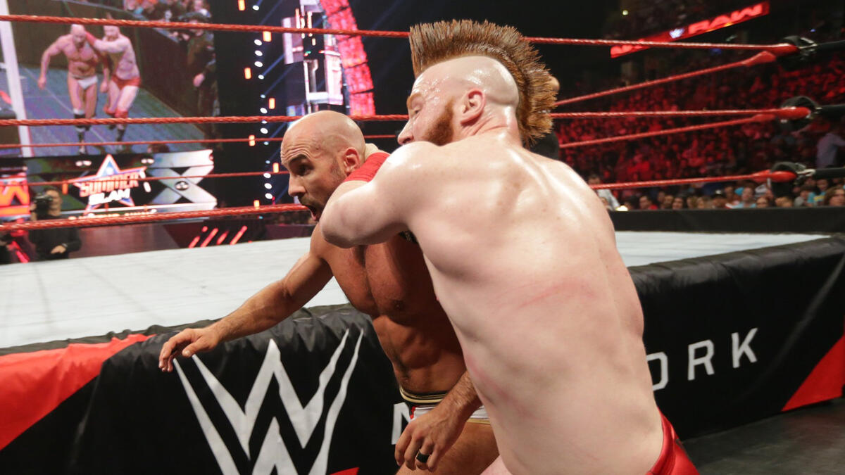 Cesaro Vs Sheamus Raw Aug 8 2016 WWE