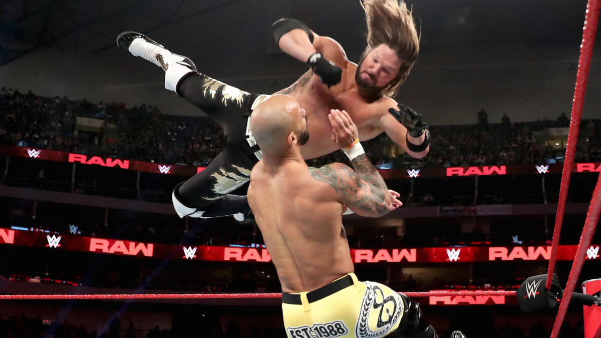 Ricochet Vs AJ Styles United States Championship Match Raw July 1