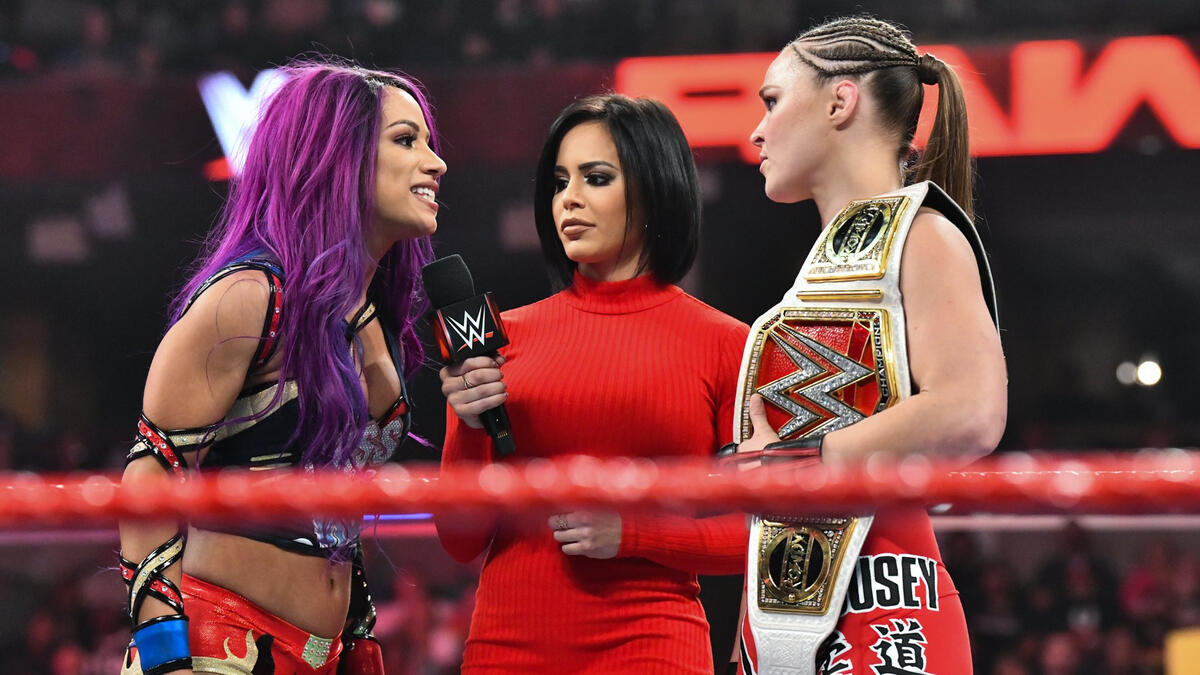 Raw Womens Champion Ronda Rousey Sasha Banks Def Nia Jax Tamina Wwe