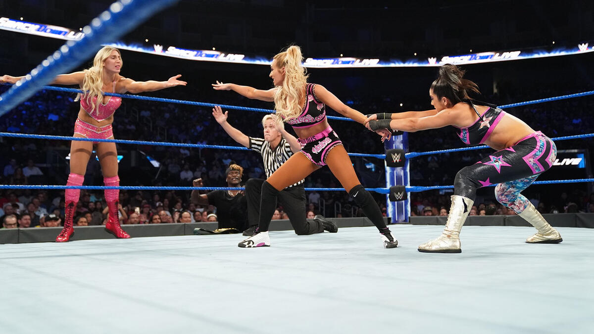 Charlotte Flair Carmella Vs Sasha Banks Bayley Photos WWE