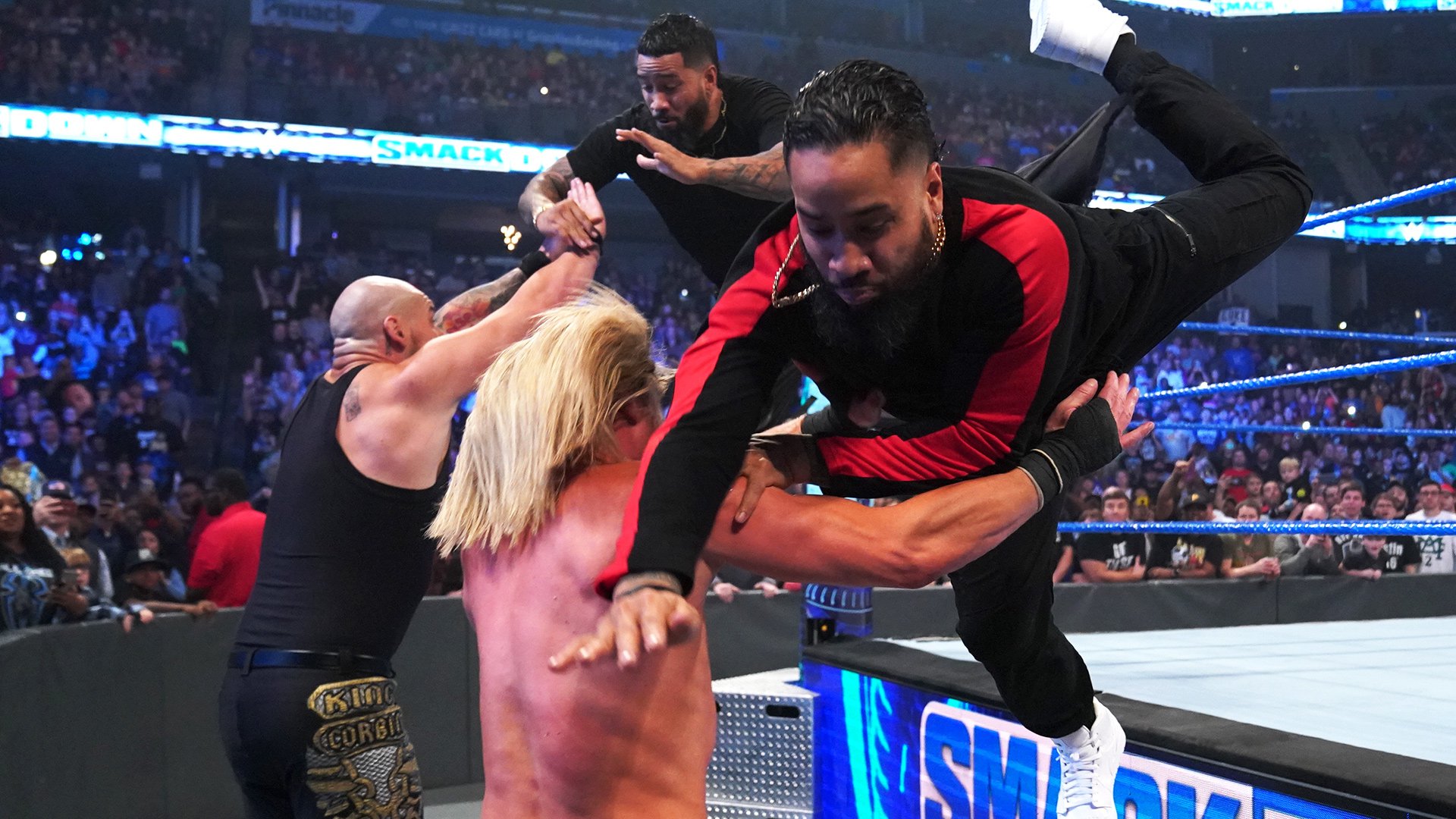 The Usos returned and “The Fiend” Bray Wyatt emerged during a chaotic ...