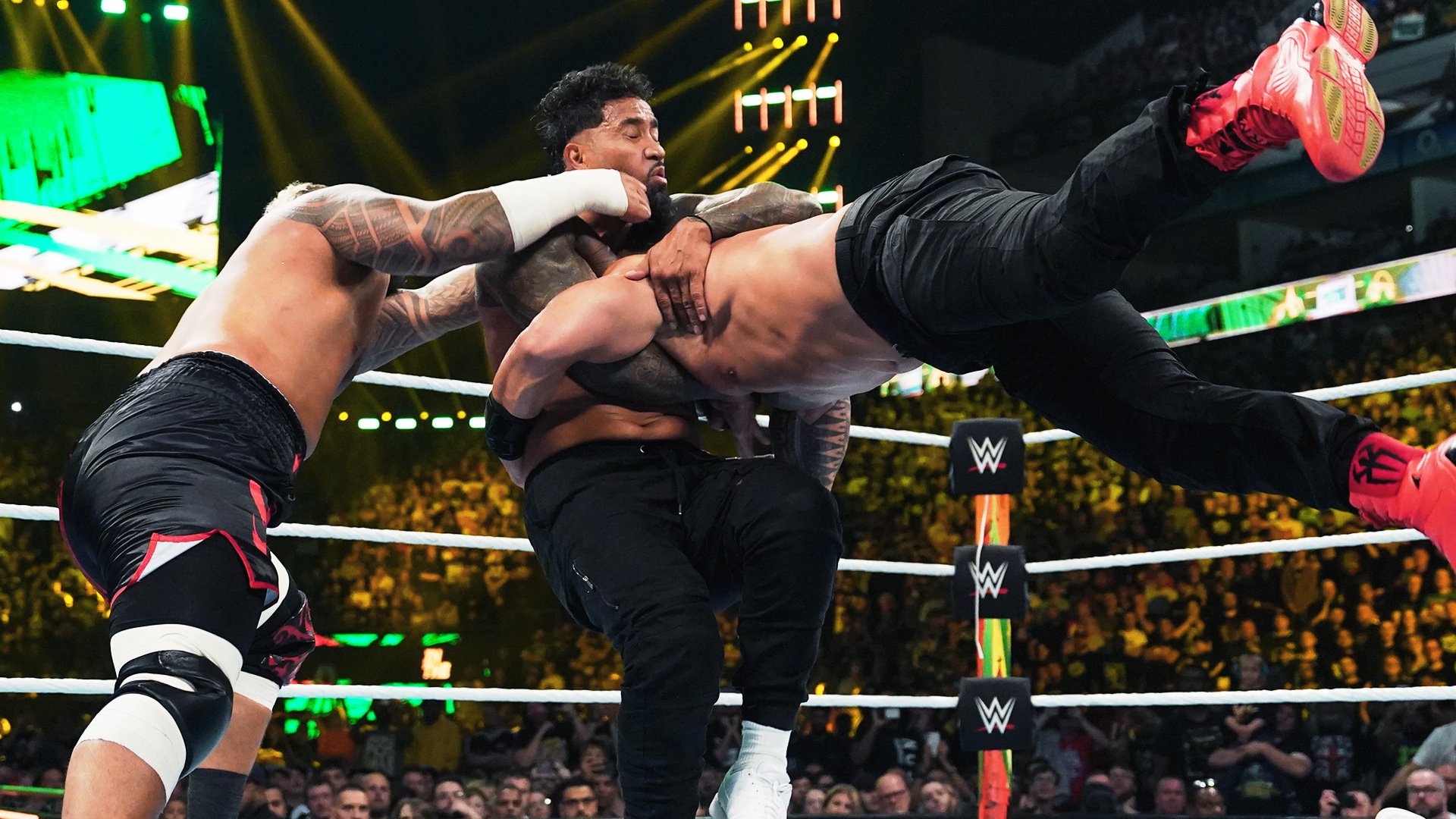 Roman Reigns and Solo Sikoa take out Jey Uso!: Money in the Bank 2023  highlights