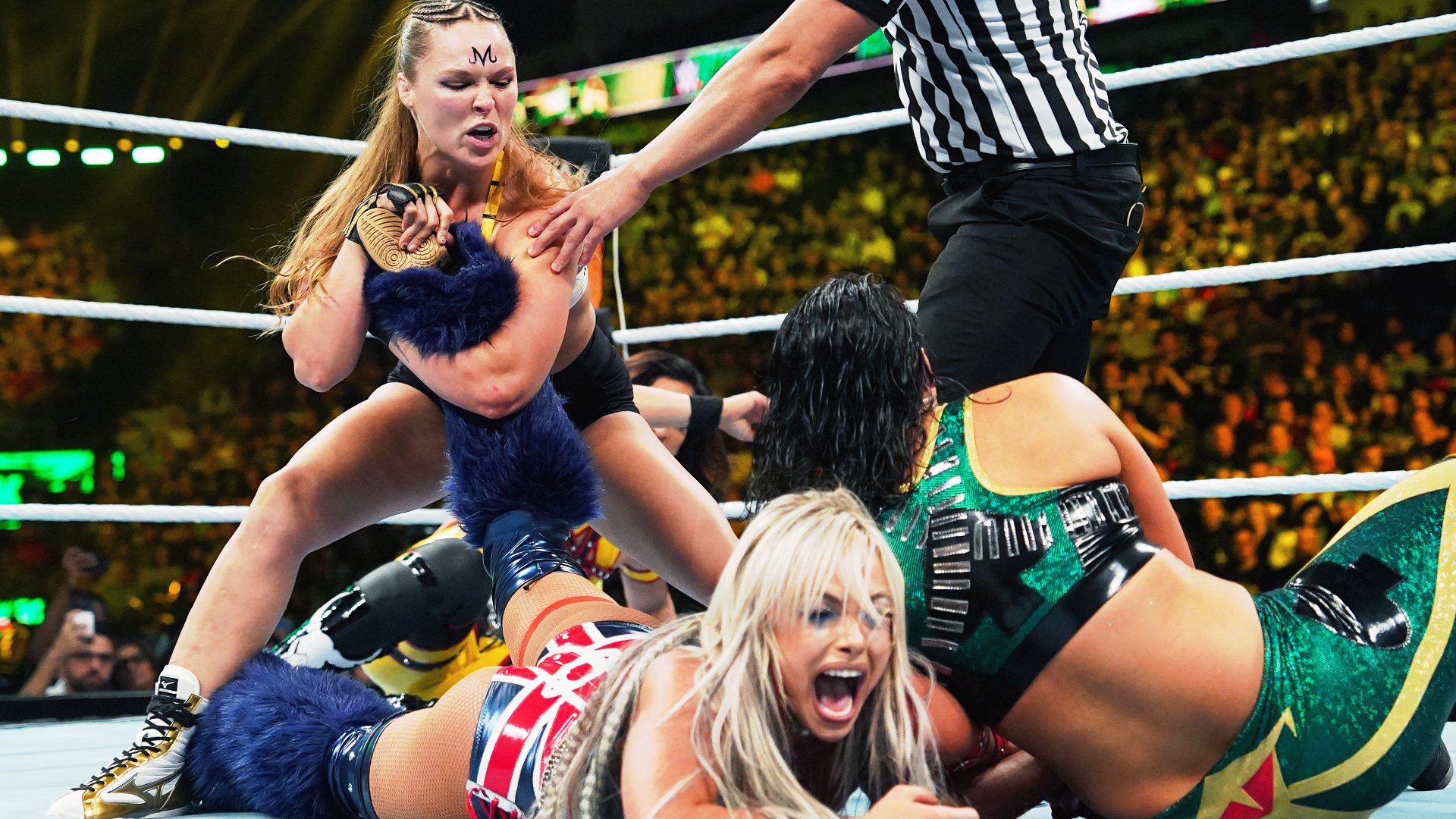 Ronda Rousey & Shayna Baszler vs. Liv Morgan & Raquel Rodriguez - WWE  Women's Tag Team Title Match: Money in the Bank 2023 highlights