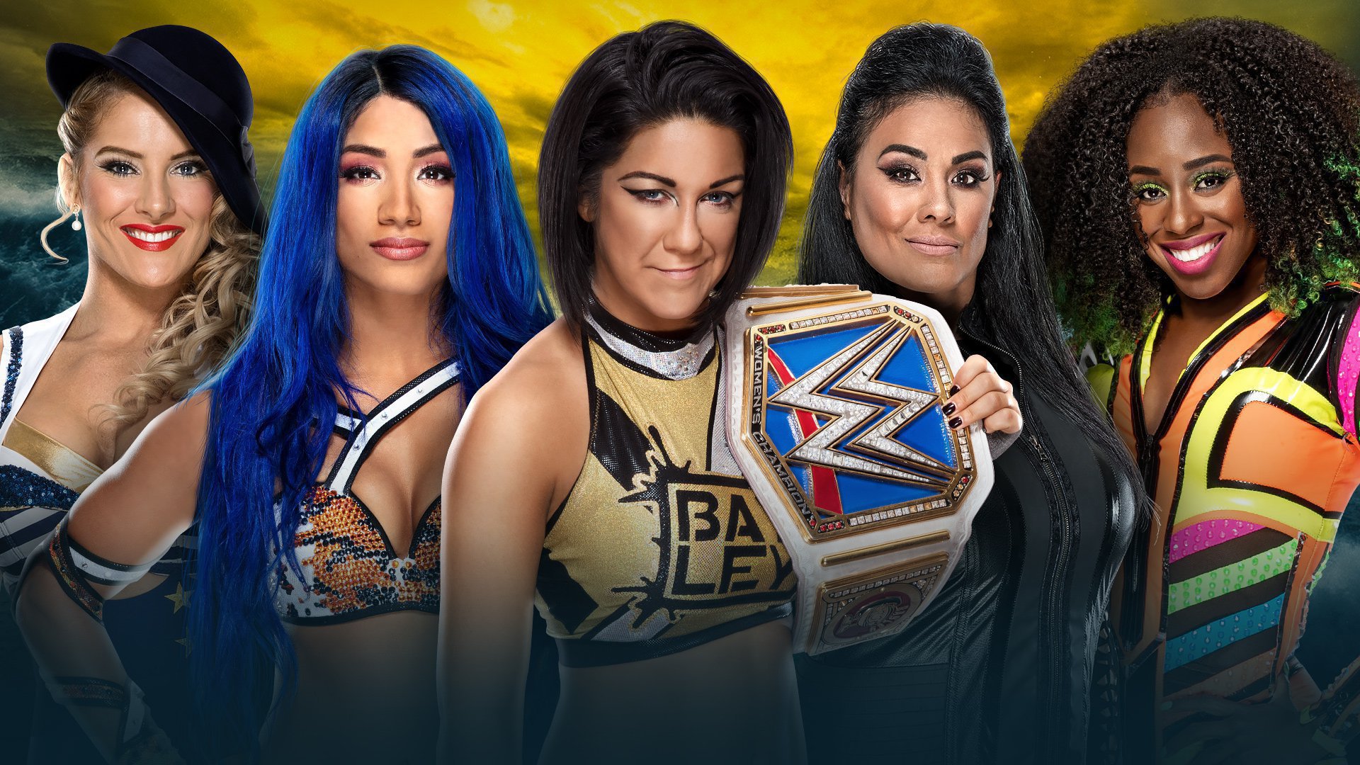 Smackdown Womens Champion Bayley Vs Sasha Banks Vs Lacey Evans Vs