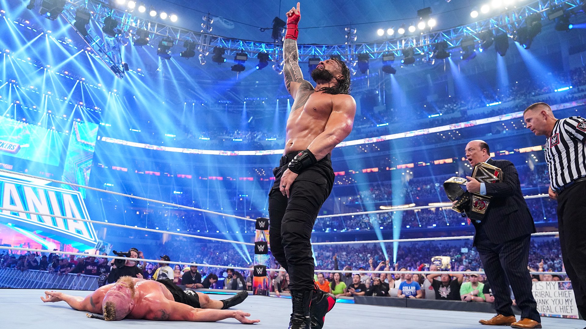 Roman Reigns may have been injured at the end of WWE WrestleMania : r ...