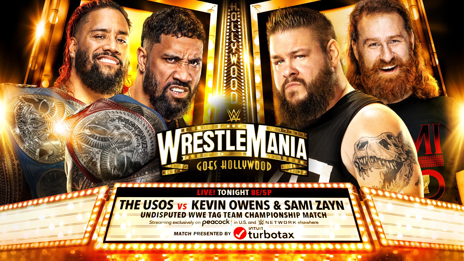 Undisputed WWE Tag Team Champions The Usos vs. Sami Zayn & Kevin Owens