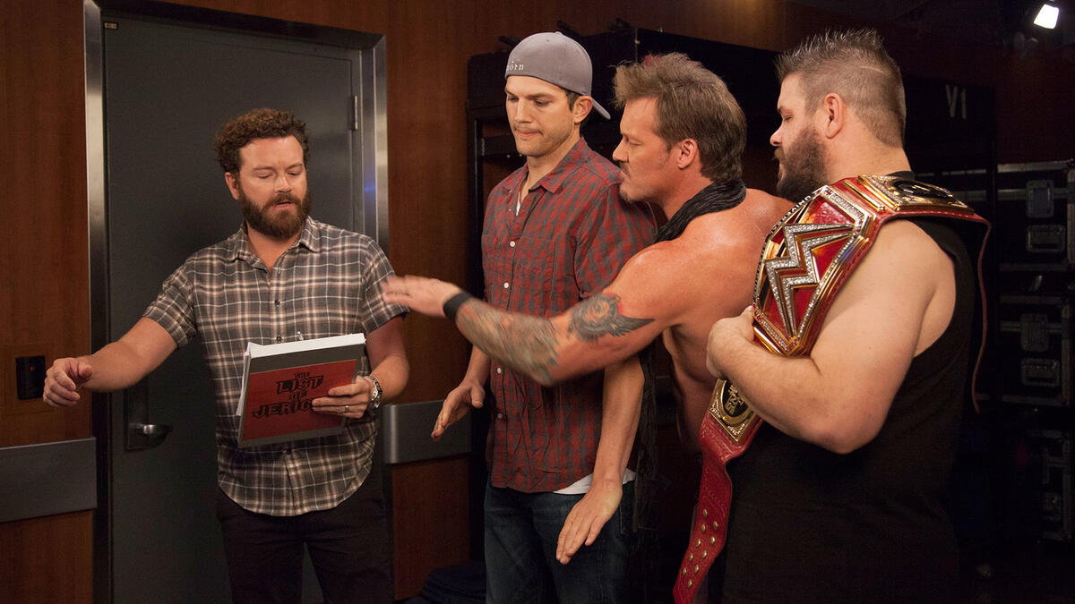 Ashton Kutcher And Danny Masterson Meet Chris Jericho And Kevin Owens