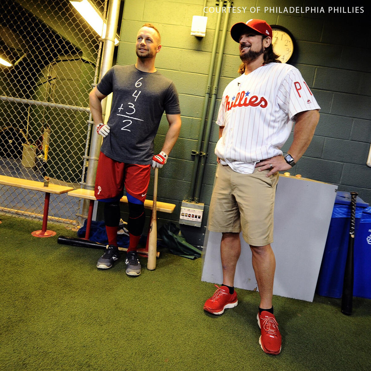 AJ Styles throws out the first pitch at the Philadelphia Phillies game:  photos