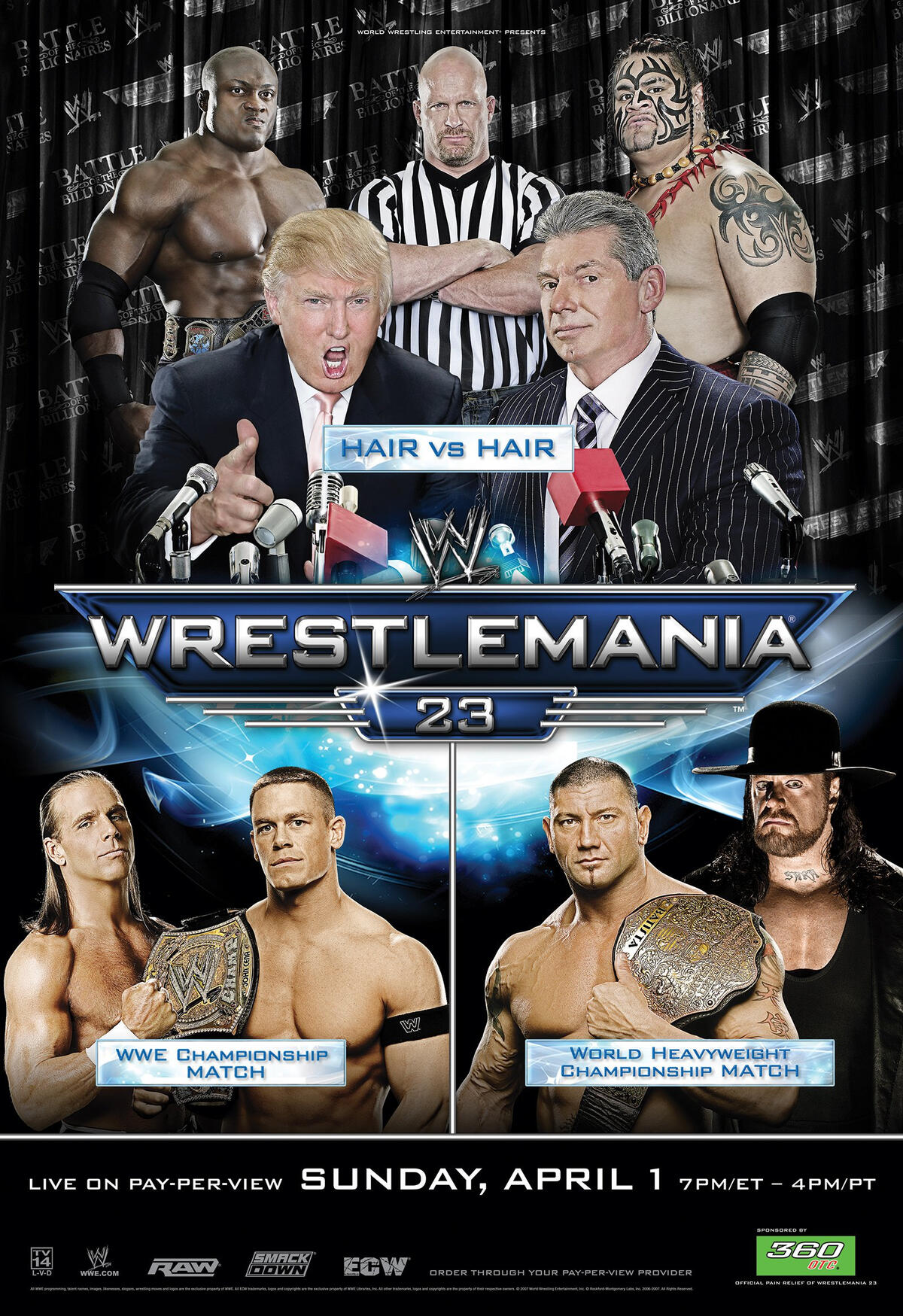 wrestlemania 23 match card