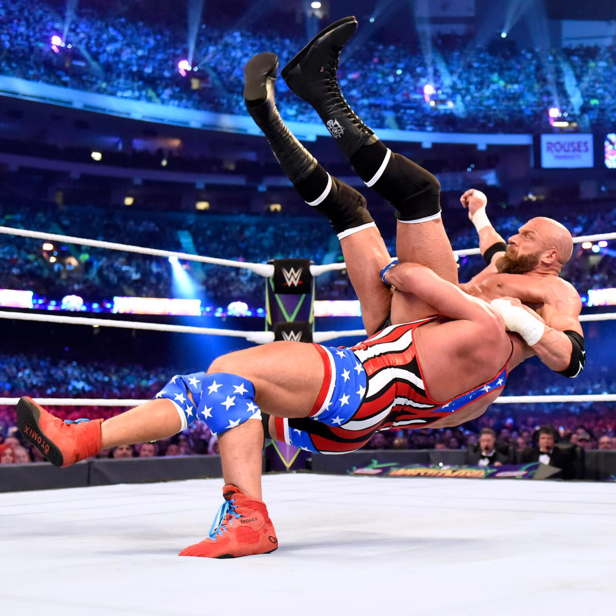 Kurt Angle and Ronda Rousey vs