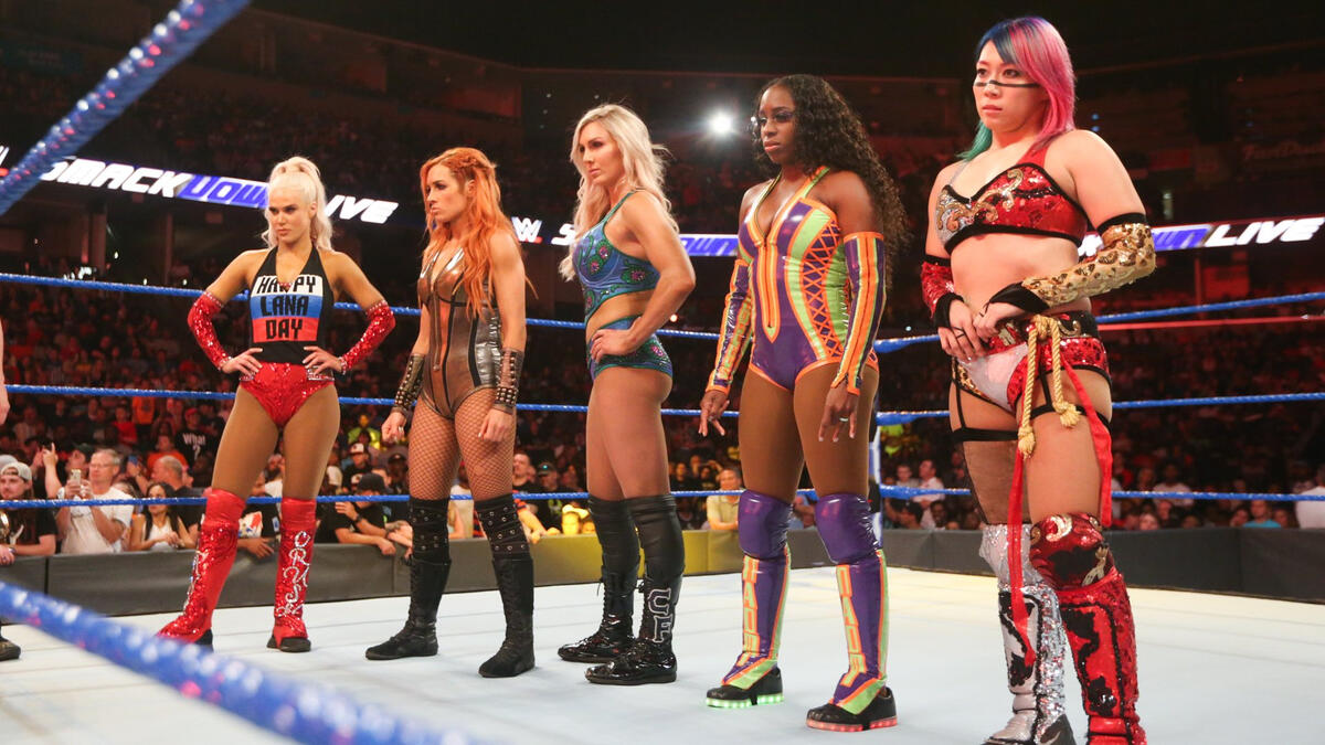 Charlotte Flair, Asuka, Becky Lynch, Naomi & Lana vs. Carmella, The  IIconics, Mandy Rose & Sonya Deville: photos | WWE