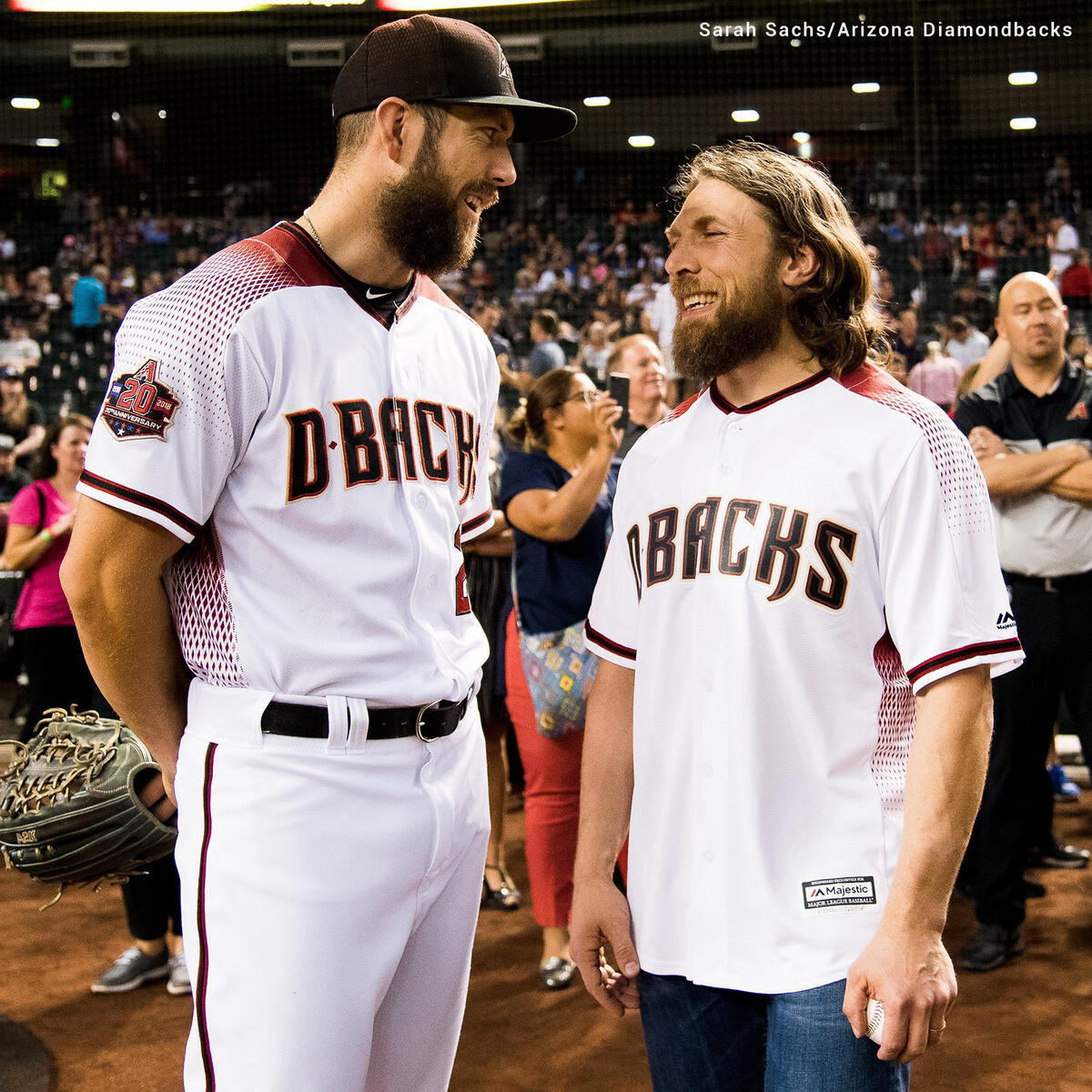 Daniel Bryan throws out the first pitch for the Arizona