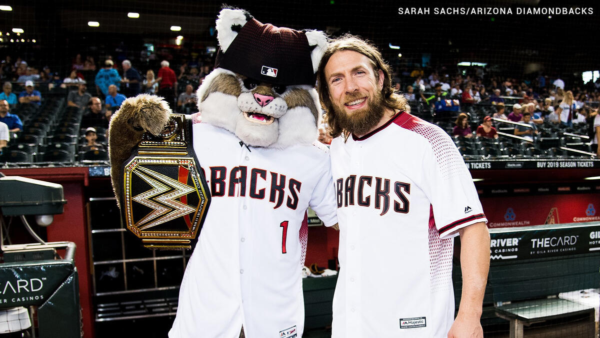 Daniel Bryan throws out the first pitch for the Arizona Diamondbacks:  photos