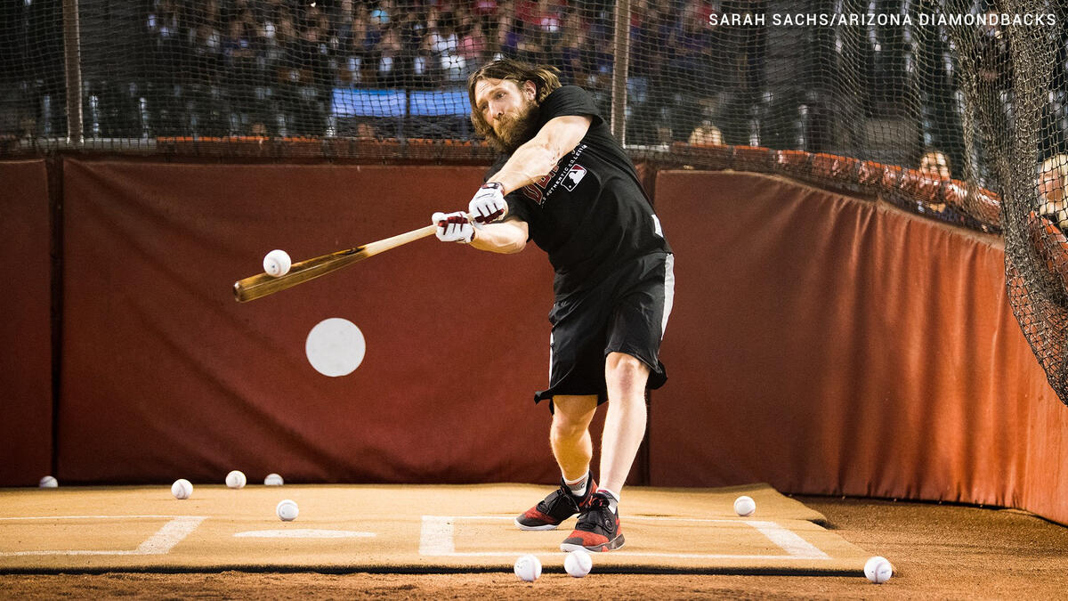 Daniel Bryan throws out the first pitch for the Arizona