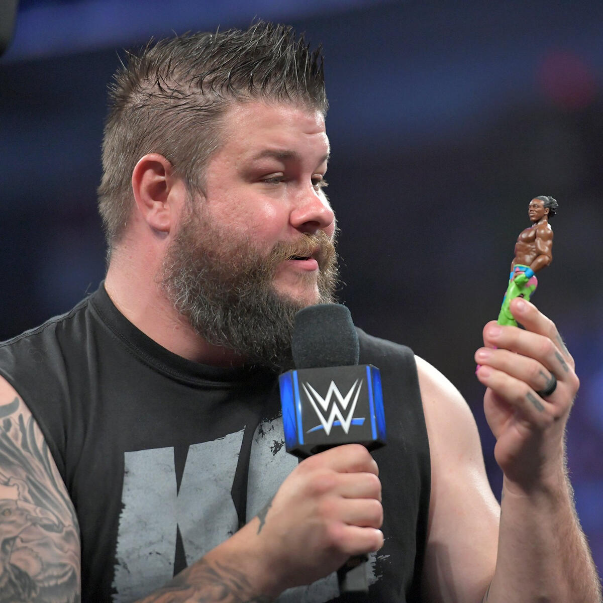 Kevin Owens mocks the injured Xavier Woods on The Kevin Owens Show ...