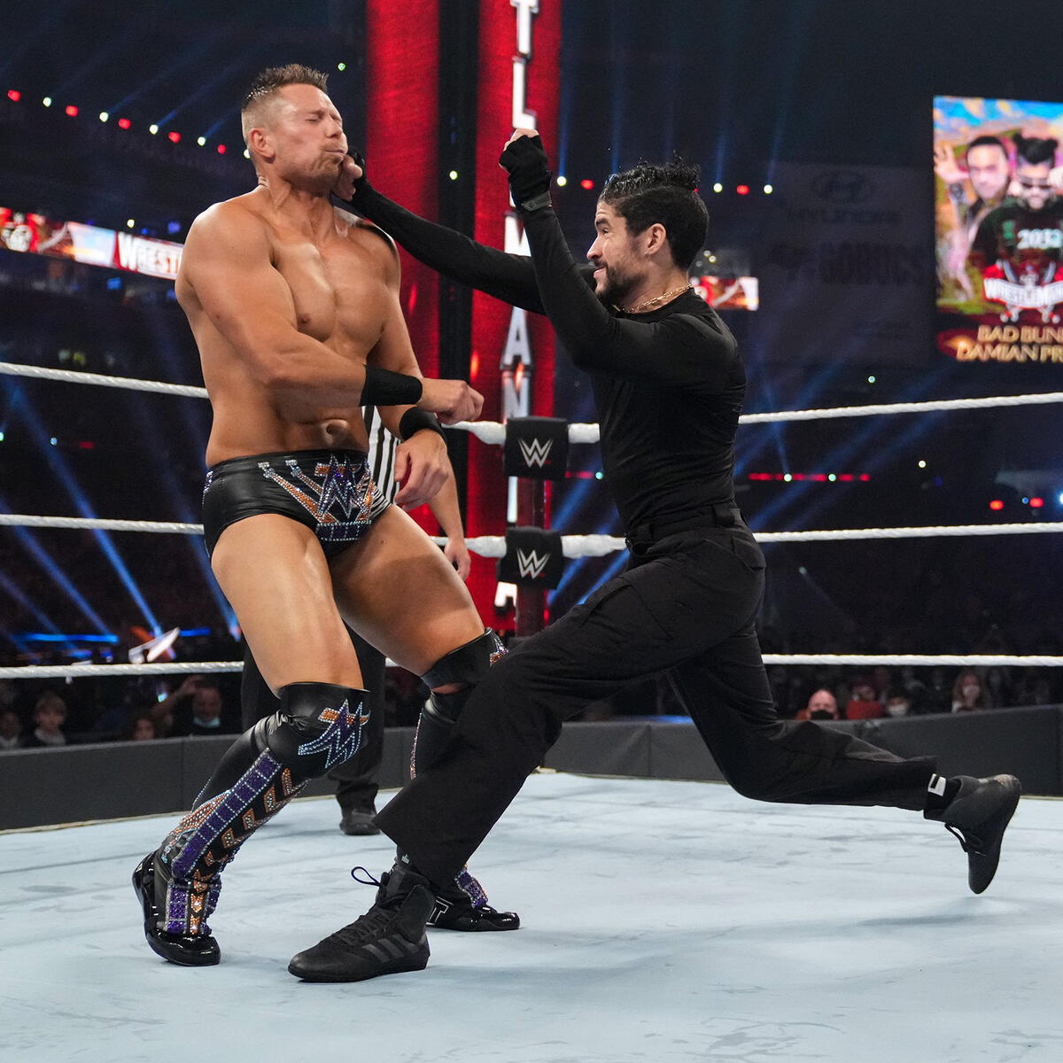 Bad Bunny, Damian Priest Beat The Miz, John Morrison at WWE