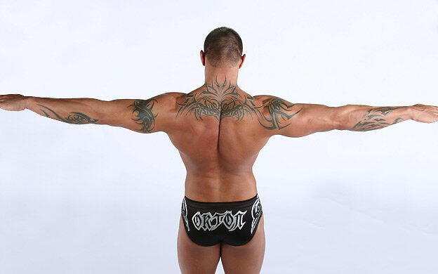randy orton back tattoos