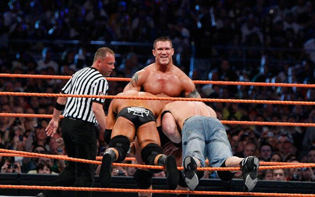 john cena vs triple h vs randy orton wrestlemania 24