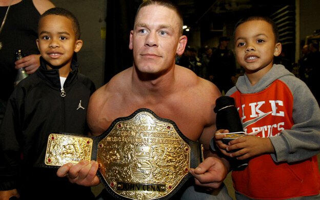 John Cena with CC Sabathia at Monday Night Raw