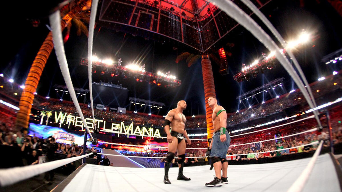 Wrestlemania 28 results and live matches coverage for John Cena vs The Rock  in Miami 