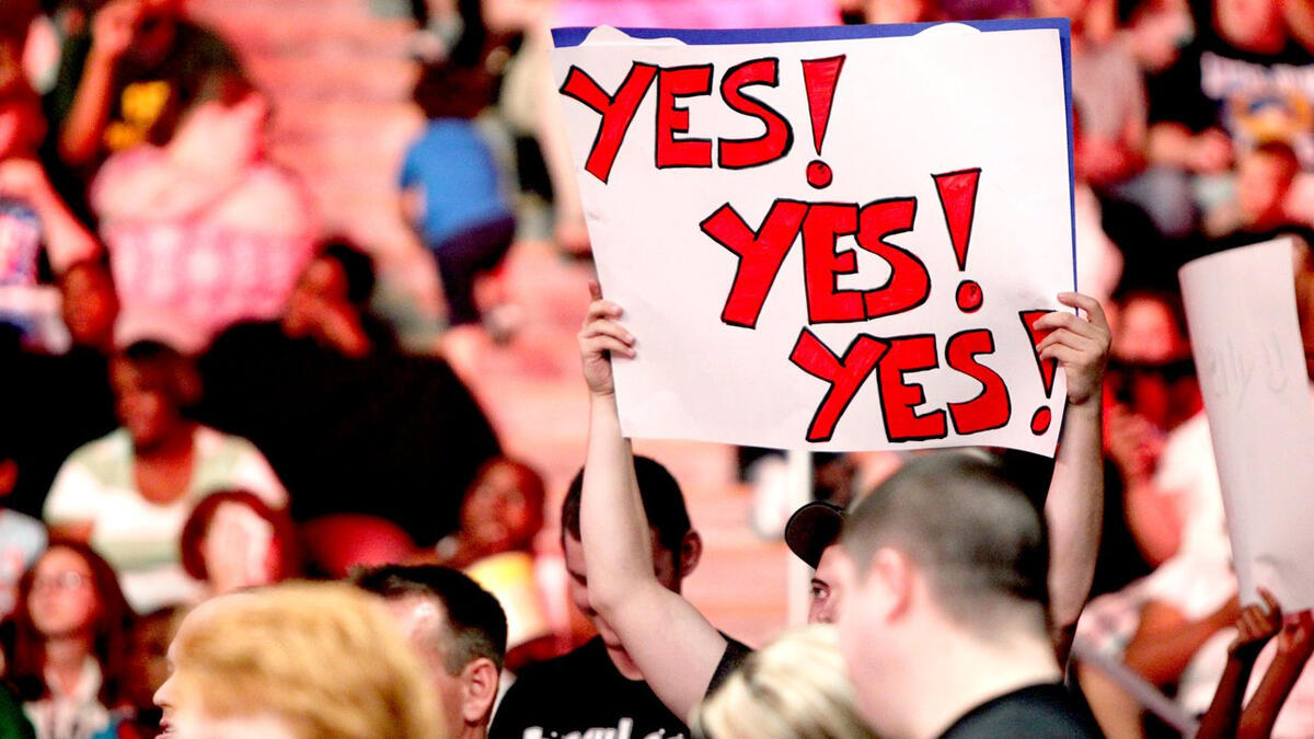 yes sign wwe