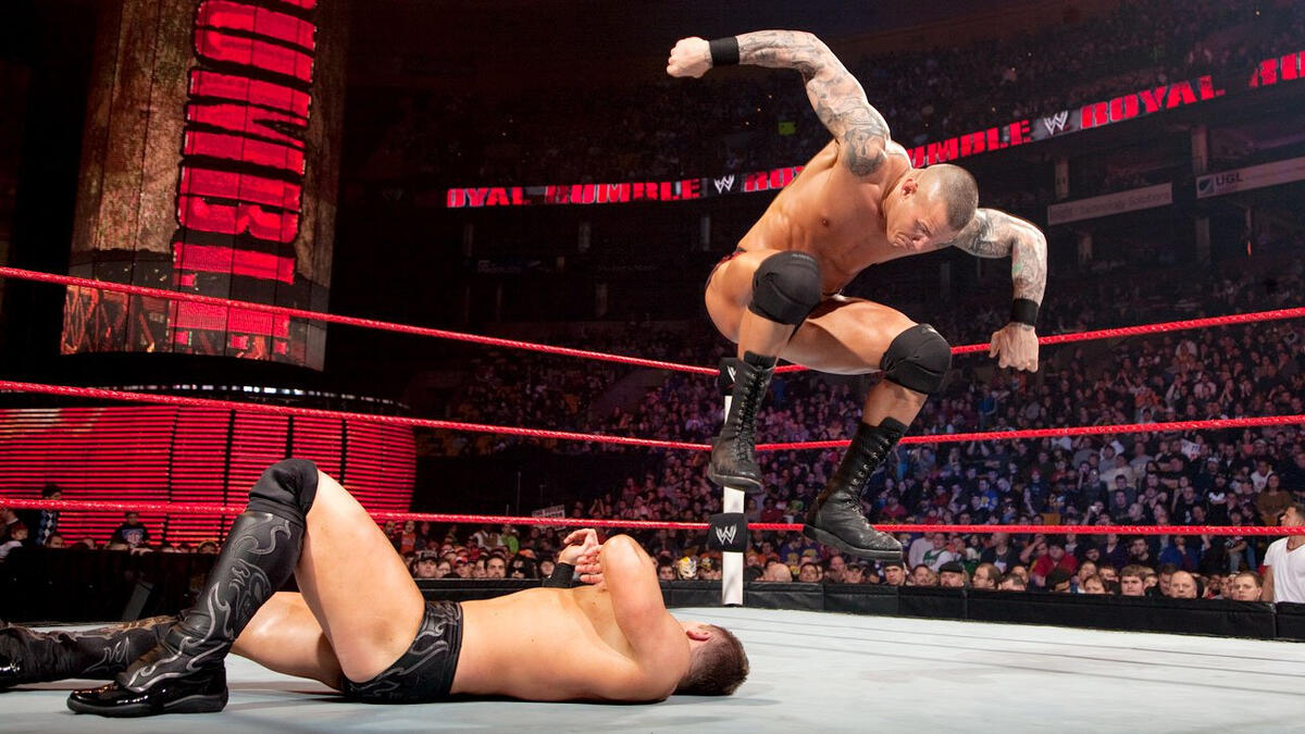 Randy Orton stomped away at WWE Champion The Miz.