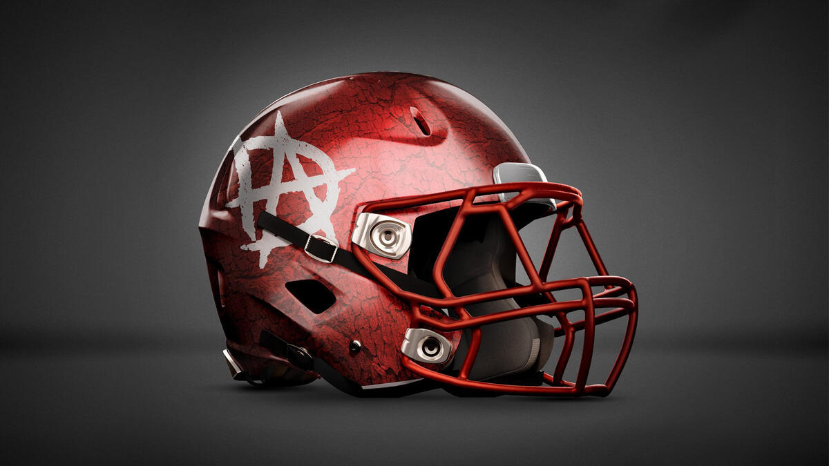 WWE-inspired football helmets: photos