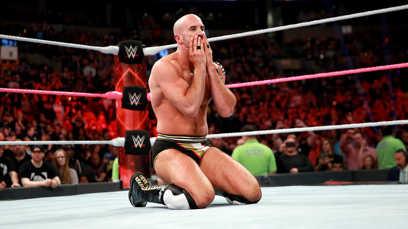 Cesaro & Sheamus win by disqualification, but do not win the titles. 