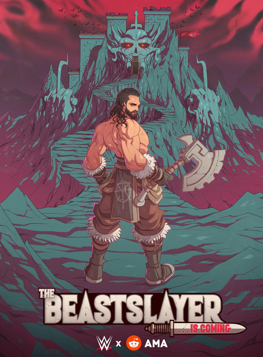 Seth Rollins Beast Slayer Logo Wallpaper
