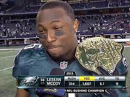 LeSean McCoy Flaunts Rushing Title Belt, Makes LeBron Incredibly