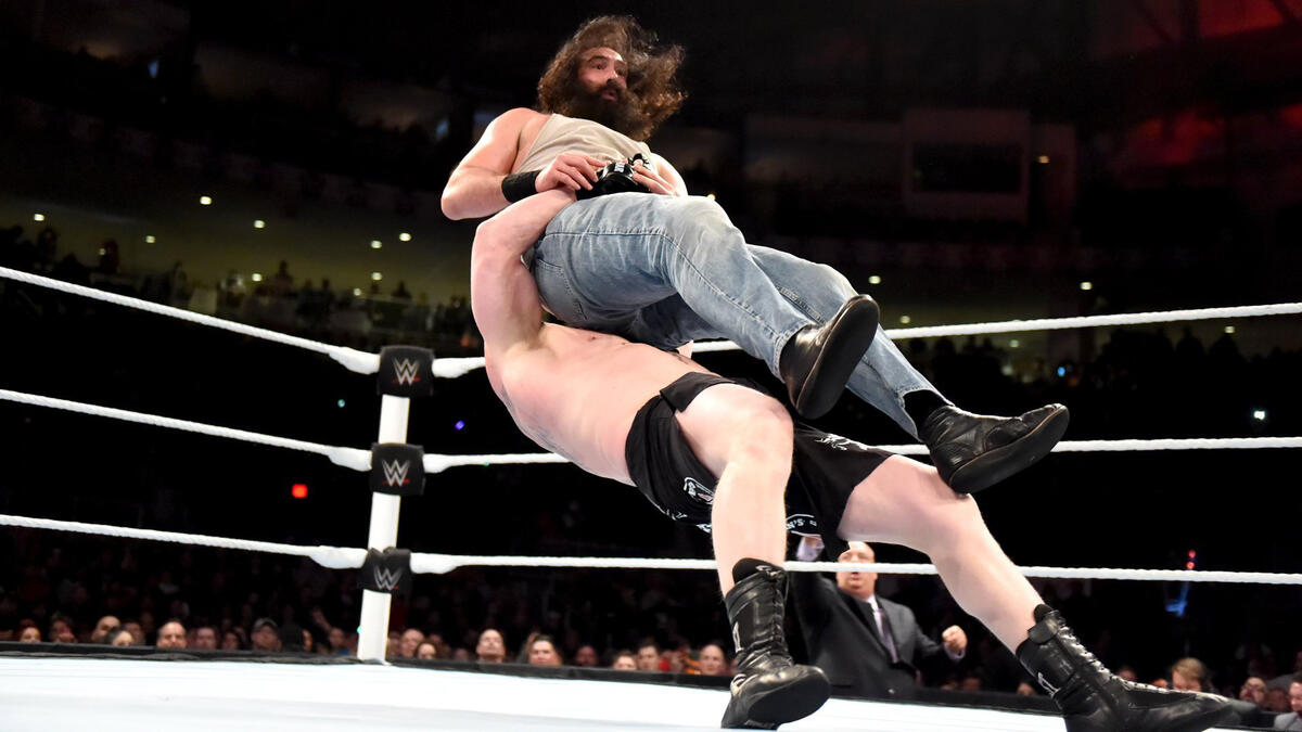 Brock Lesnar def. Bray Wyatt & Luke Harper in a 2-on-1 Handicap Match | WWE