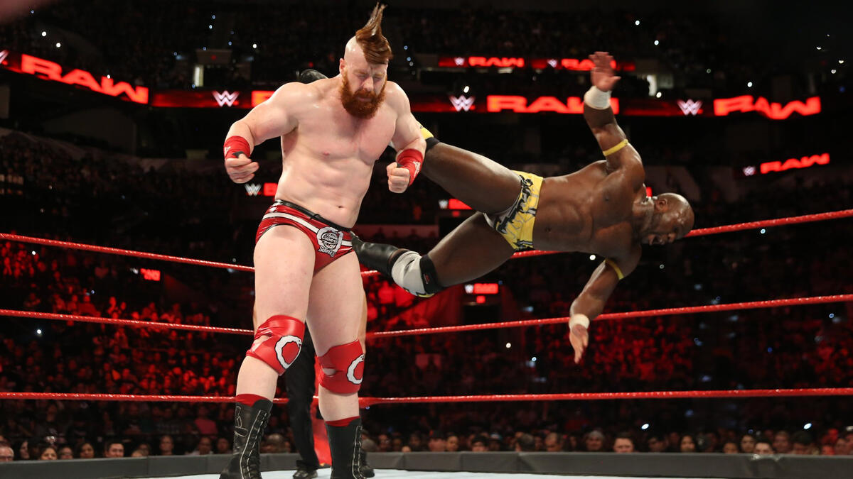 Titus Worldwide Vs Sheamus And Cesaro Raw Jan 15 2018 Wwe