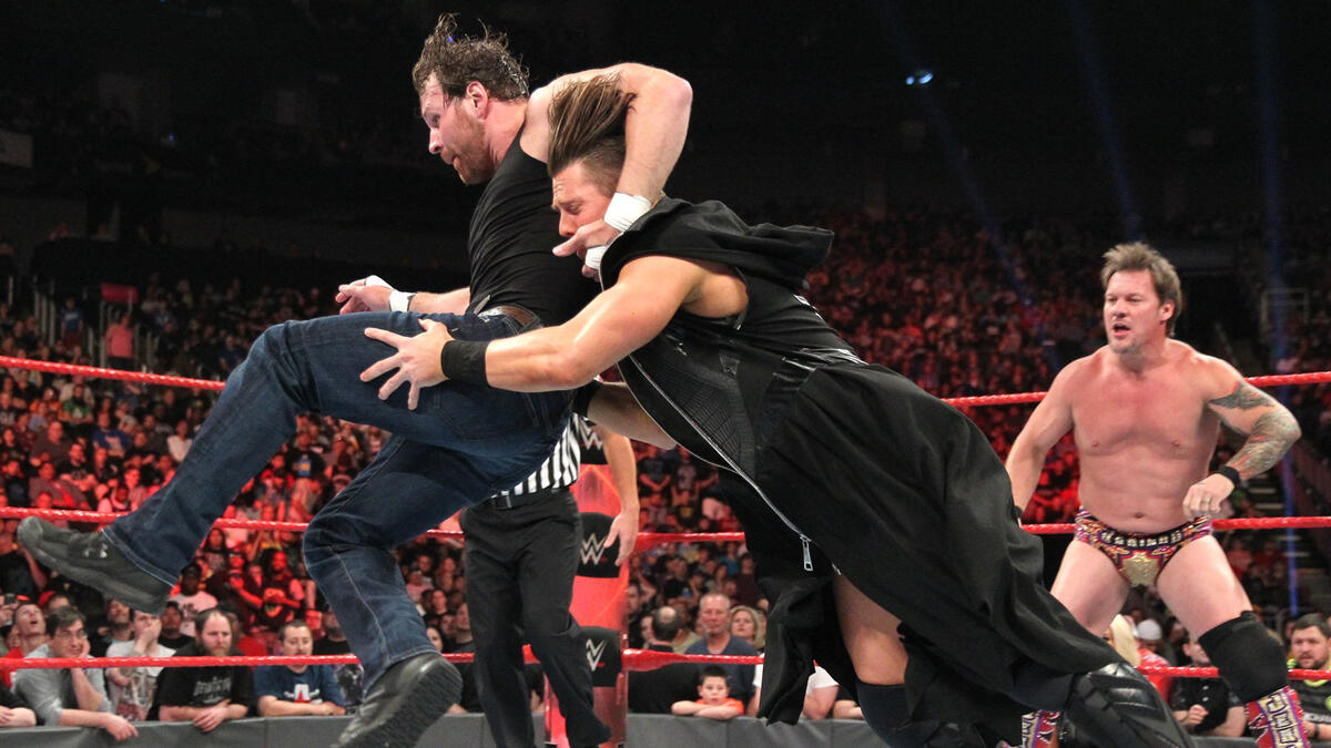 Dean Ambrose & Chris Jericho vs. The Miz and a mystery partner: Raw ...