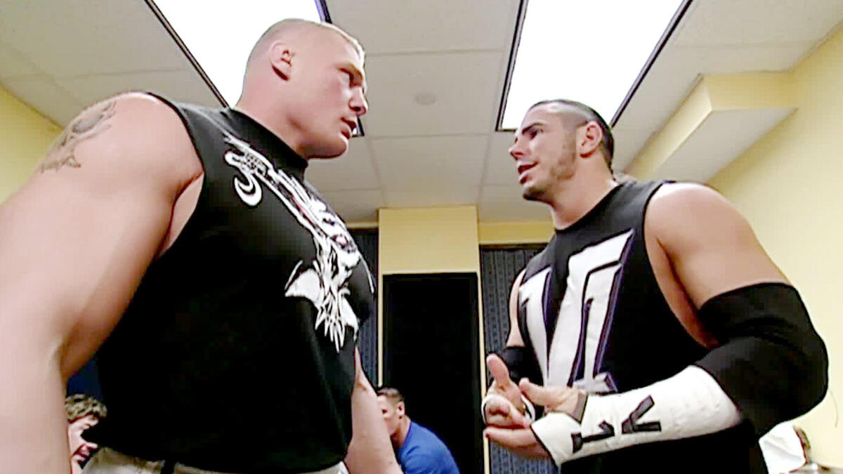 Brock Lesnar Throws Matt Hardy Through A Wall Smackdown Nov 21 2002 1652