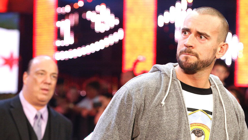 While addressing the WWE Universe, CM Punk walks away Raw, April 15