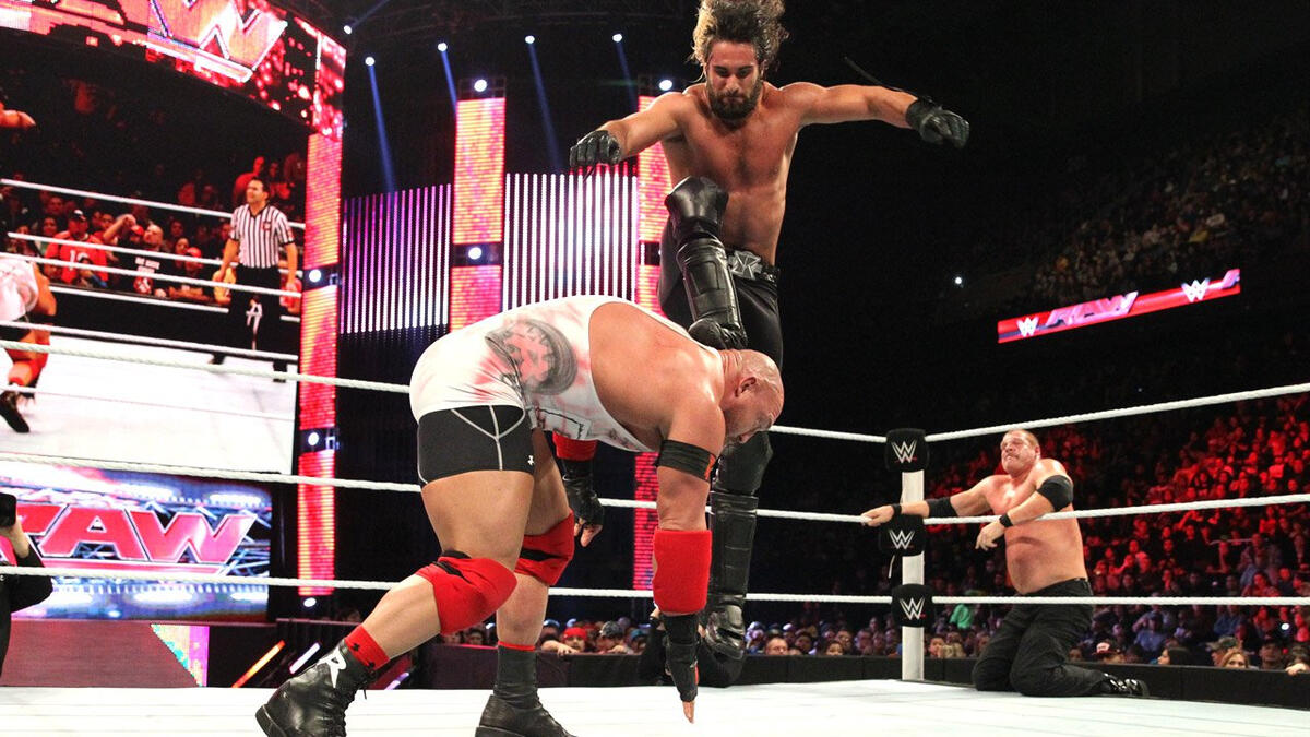 Ryback vs. Seth Rollins & Kane - 2-on-1 Handicap Match: Raw, January 5 ...