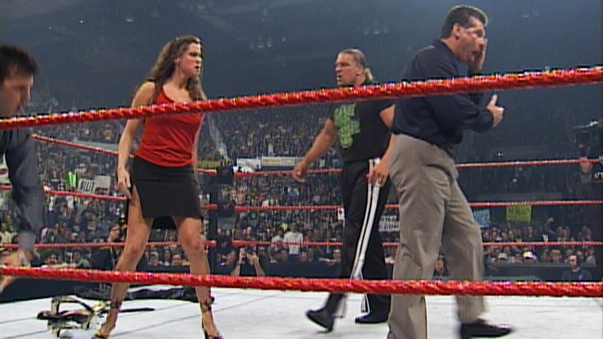 Triple H And Stephanie Mcmahon Xxx - Stephanie McMahon slaps Mr. McMahon, Shane McMahon and Triple H: Raw, June  5, 2000 | WWE