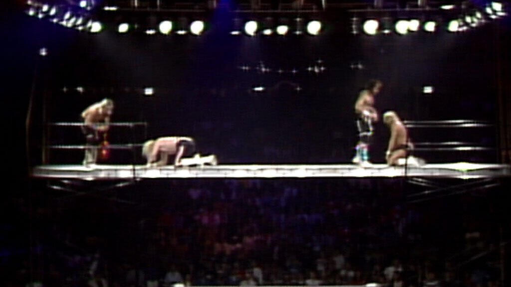 The Rock N Roll Express Vs The Midnight Express Scaffold Match Starrcade 1987 Wwe