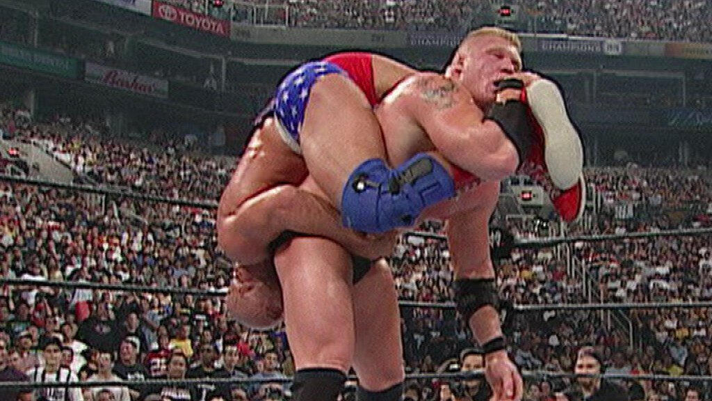 Kurt Angle Vs Brock Lesnar Summerslam 2003 Wwe Championship Match Wwe - wwe roblox kurt angle entrance youtube