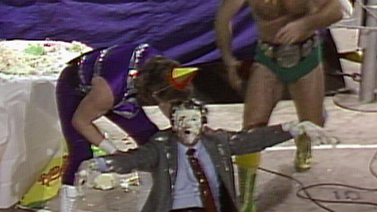 Jim Cornette gets caked: Mid-South Wrestling, March 17, 1984 | WWE