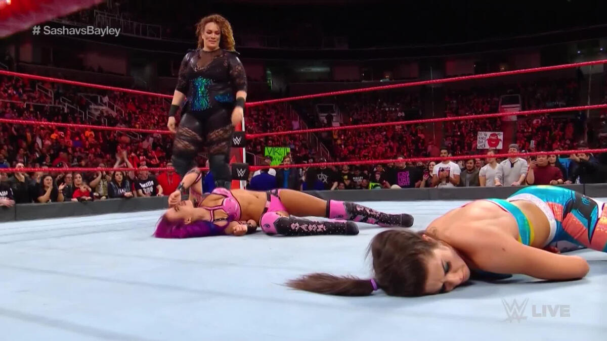 Nia Jax attacks Sasha Banks and Bayley on Raw: Wal3ooha, 15 February ...