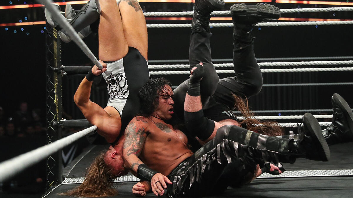 Pete Dunne and Damian Priest display aerial acrobatics: TakeOver ...