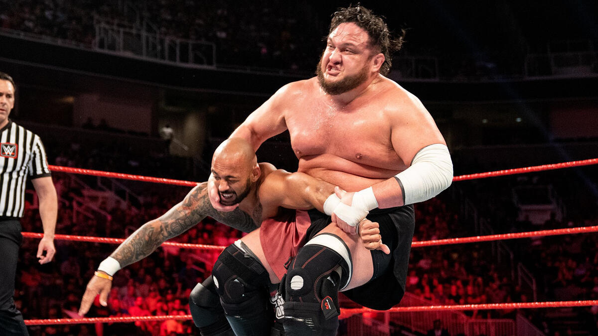 Braun Strowman, Ricochet & The Miz vs. Cesaro, Samoa Joe & Bobby ...