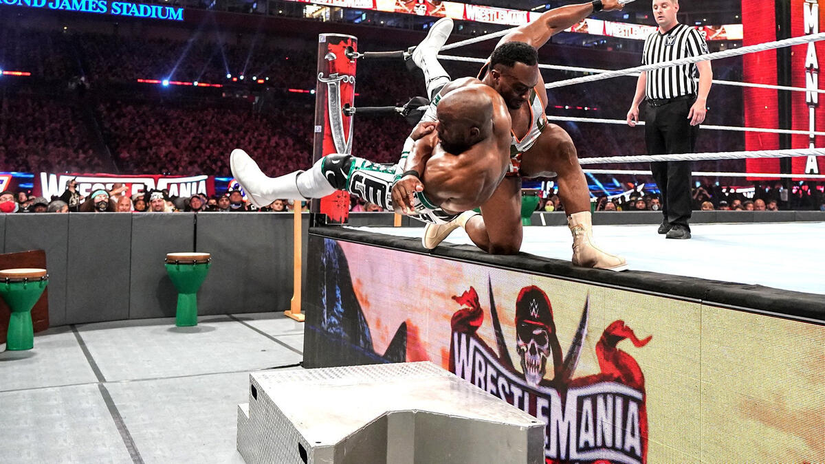 Big E slams Apollo Crews onto steel steps: WrestleMania 37 – Night 2 ...