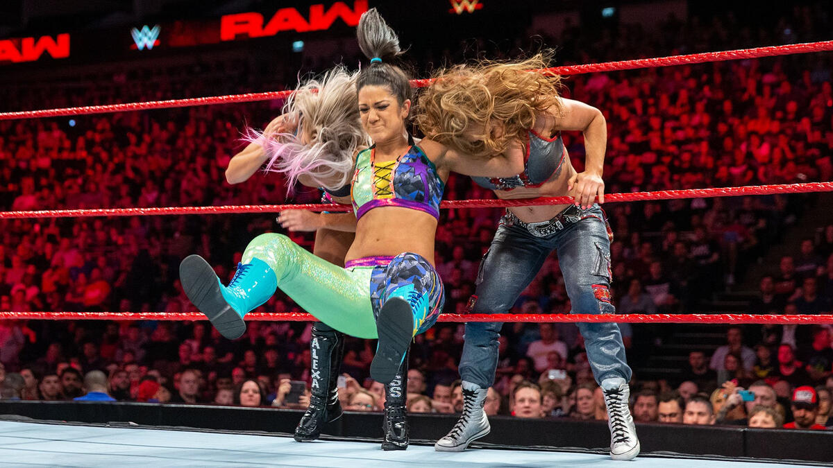 Bayley vs. Alexa Bliss vs. Mickie James — Money in the Bank Qualifying ...