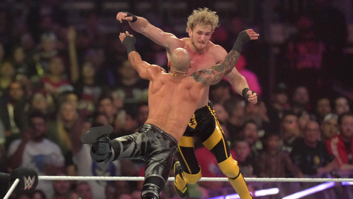 Logan Paul and Ricochet's unbelievable midair collision WWE Royal